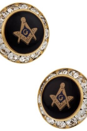 Crystal Gold Masonic Cufflinks