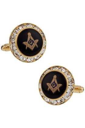 Crystal Gold Masonic Cufflinks