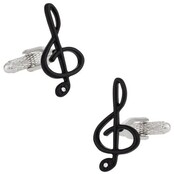 Black Treble Clef Music Cufflinks