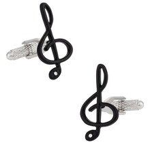 Black Treble Clef Music Cufflinks