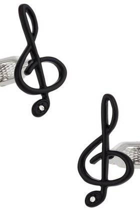 Black Treble Clef Music Cufflinks