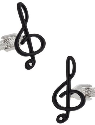 Black Treble Clef Music Cufflinks