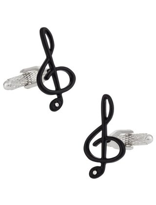 Black Treble Clef Music Cufflinks