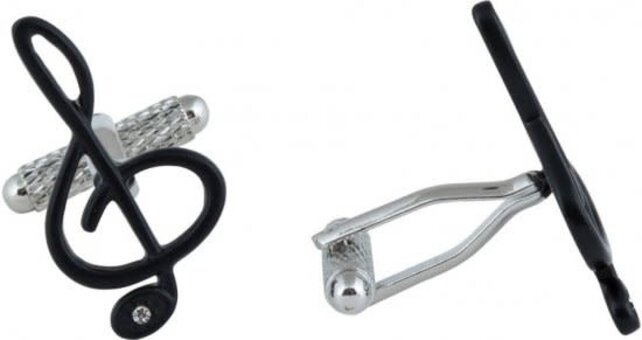 Black Treble Clef Music Cufflinks