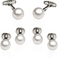 White Swarovski Pearl Formal Set Cufflinks & Studs