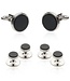 Onyx Silver Tuxedo Cufflinks & Studs For Men