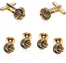 Gold Knot Formal Set Of Cufflinks Studs