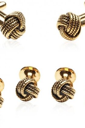 Gold Knot Formal Set Of Cufflinks Studs