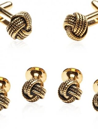 Gold Knot Formal Set Of Cufflinks Studs