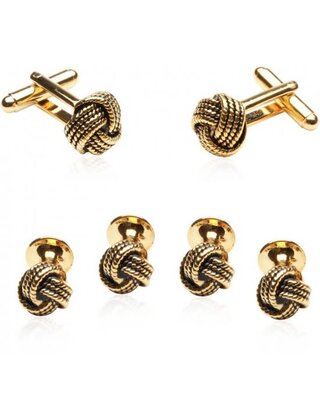 Gold Knot Formal Set Of Cufflinks Studs