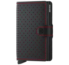 SECRID - Miniwallet - Perforated  Black & Red