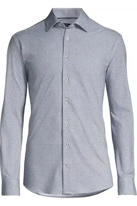 Horst Patterned Soft Dress Shirt - Black