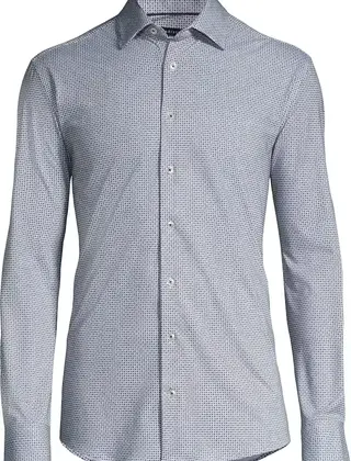 Horst Patterned Soft Dress Shirt - Black