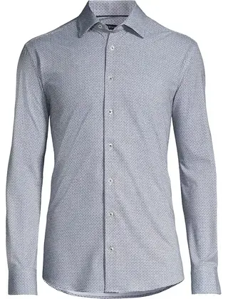 Horst Patterned Soft Dress Shirt - Black