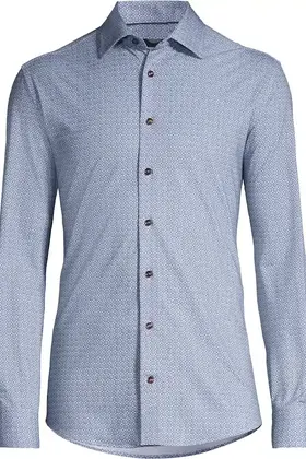 Horst Patterned Soft Dress Shirt - Beige