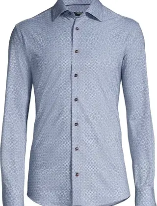 Horst Patterned Soft Dress Shirt - Beige