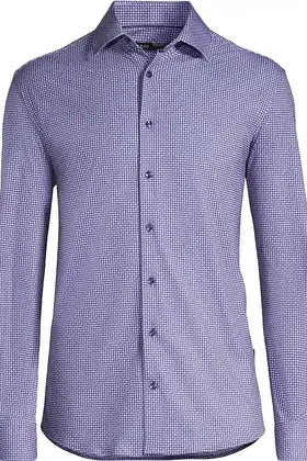 Horst Patterned Soft Dress Shirt - Grape
