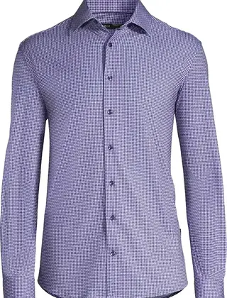 Horst Patterned Soft Dress Shirt - Grape