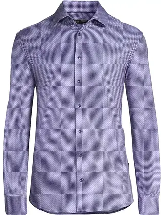 Horst Patterned Soft Dress Shirt - Grape