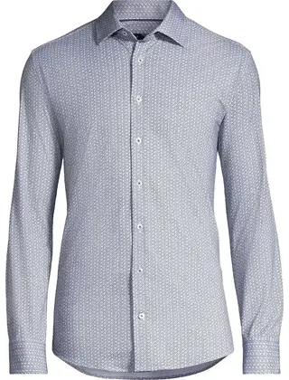 Horst Patterned Soft Dress Shirt - Grey