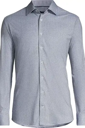 Horst Patterned Soft Dress Shirt - Brown