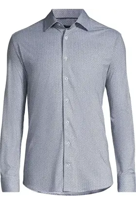 Horst Patterned Soft Dress Shirt - Brown