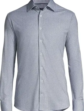 Horst Patterned Soft Dress Shirt - Brown