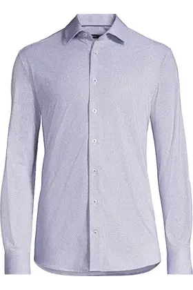 Horst Patterned Soft Dress Shirt - Burgundy