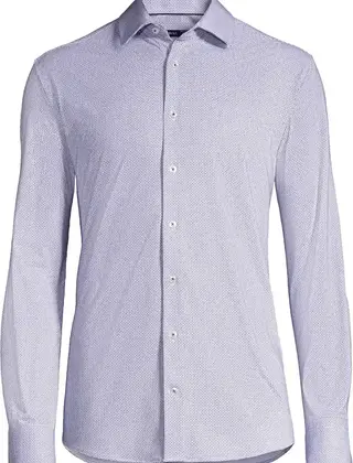 Horst Patterned Soft Dress Shirt - Burgundy