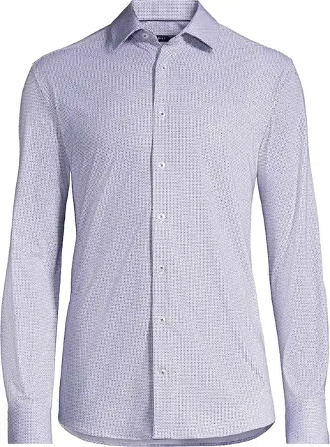 Horst Patterned Soft Dress Shirt - Burgundy