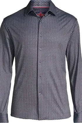 Soul of London Pattern Stretch Dress Shirt - Blue
