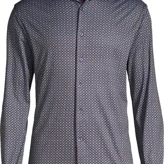 Soul of London Pattern Stretch Dress Shirt - Blue