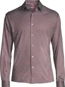 Soul of London Pattern Stretch Dress Shirt - Burgundy