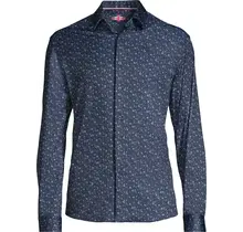 Soul of London Pattern Stretch Dress Shirt - Navy