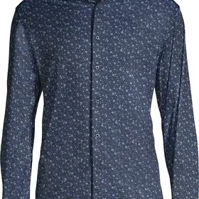 Soul of London Pattern Stretch Dress Shirt - Navy