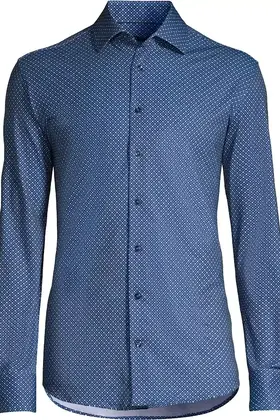 Horst Patterned Soft Dress Shirt - Navy