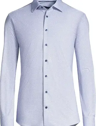 Horst Patterned Soft Dress Shirt - Light Blue