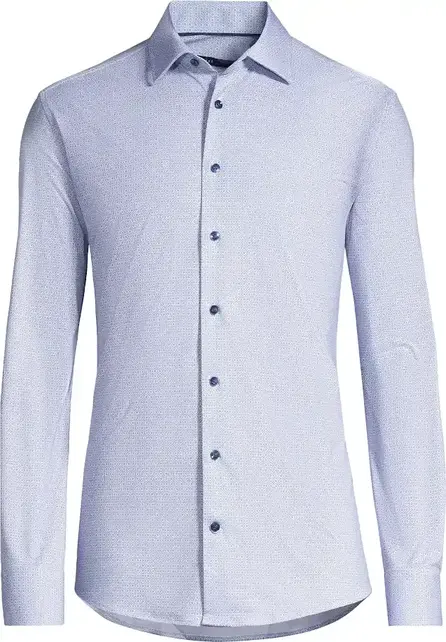 Horst Patterned Soft Dress Shirt - Light Blue