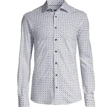 Horst Patterned Soft Dress Shirt - White