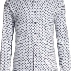 Horst Patterned Soft Dress Shirt - White