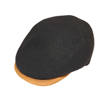 Magill Prime Duckbill Paperboy Hat W/Leather Trim - Black