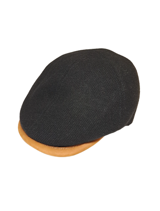 Magill Prime Duckbill Paperboy Hat W/Leather Trim - Black
