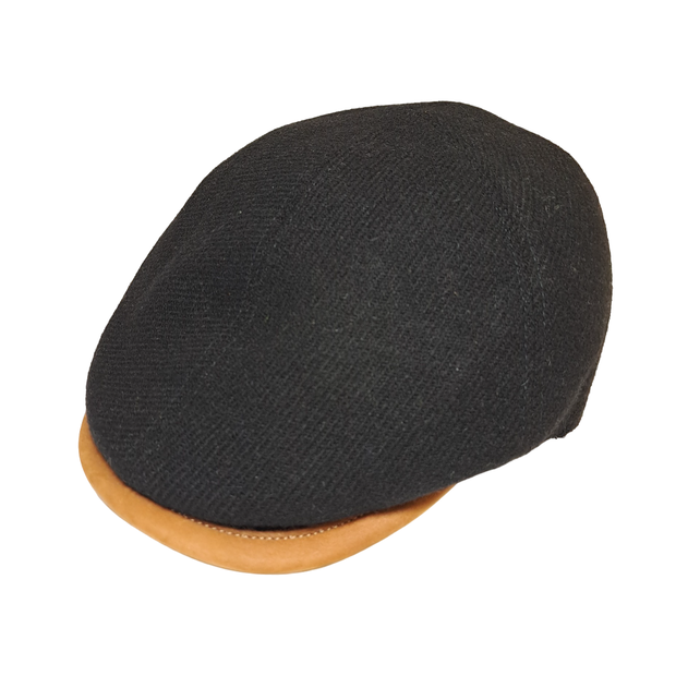 Magill Prime Duckbill Paperboy Hat W/Leather Trim - Black
