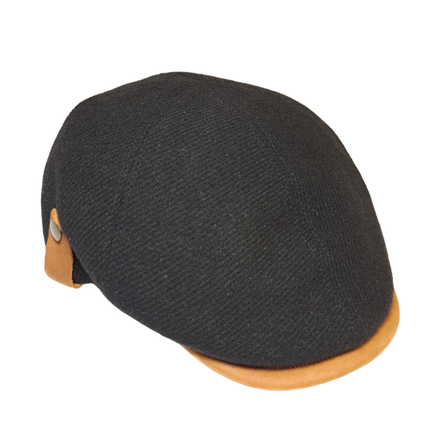 Magill Prime Duckbill Paperboy Hat W/Leather Trim - Black