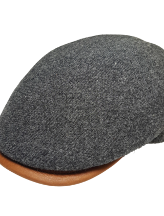 Magill Prime Duckbill Paperboy Hat W/Leather Trim - Grey