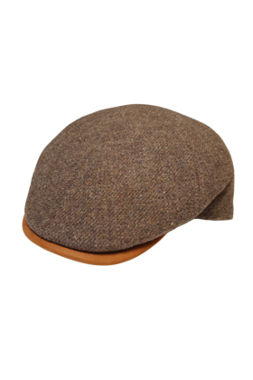 Magill Prime Duckbill Paperboy Hat W/Leather Trim - Tan