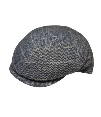 Magill Victor Duckbill Paperboy Hat - Grey Herringbone