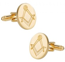 Gold Tone Freemason Cufflinks