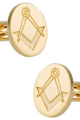 Gold Tone Freemason Cufflinks