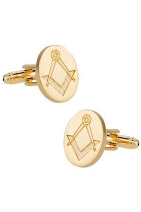 Gold Tone Freemason Cufflinks